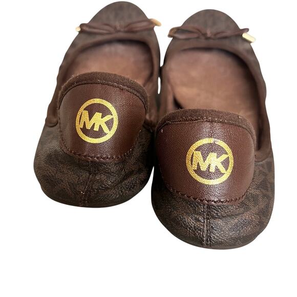 Michael Kors Brown Juliette Logo Ballet Flats Women's Size 10 - Picture 2 of 9
